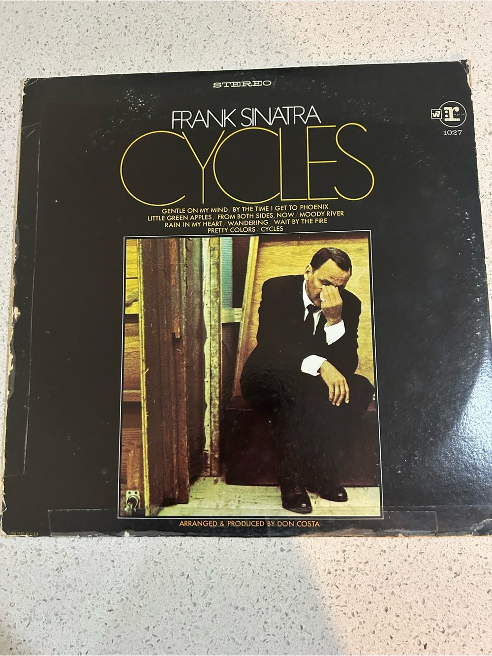 Frank Sinatra "Cycles" Vinyl LP - Black Cover with Yellow Accent and Vinyl recor